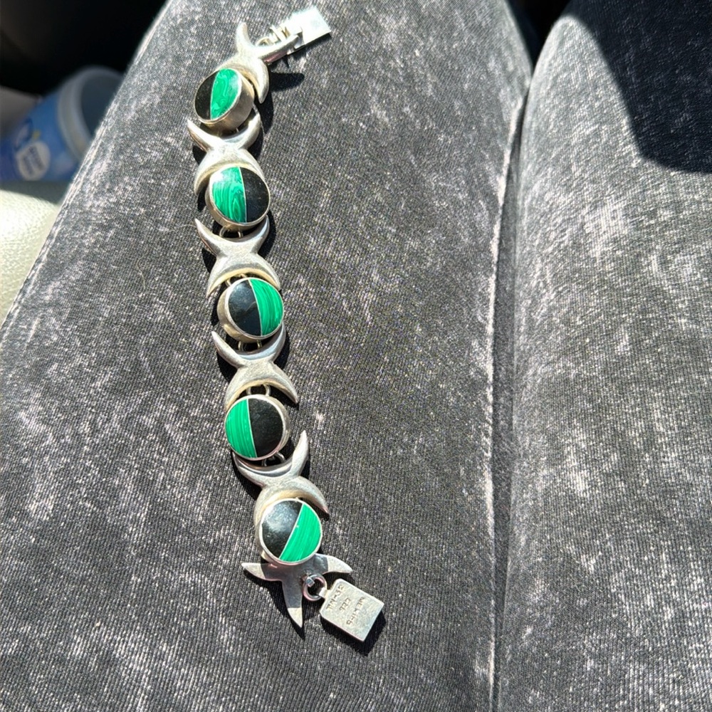 Vintage Mexico bracelet / beautiful inlaid work (taxco)